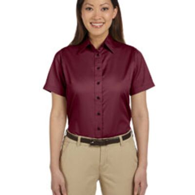 Ladies’  Short-Sleeve Twill Shirt with Stain-Release Thumbnail