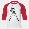 Youth Three Quarter Sleeve Baseball T-Shirt Thumbnail